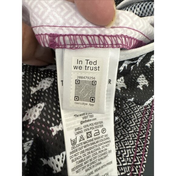 Ted Baker London Men's 7 = US 40 Basket Lined Swim Trunks Pink Geometric EUC - Picture 13 of 16